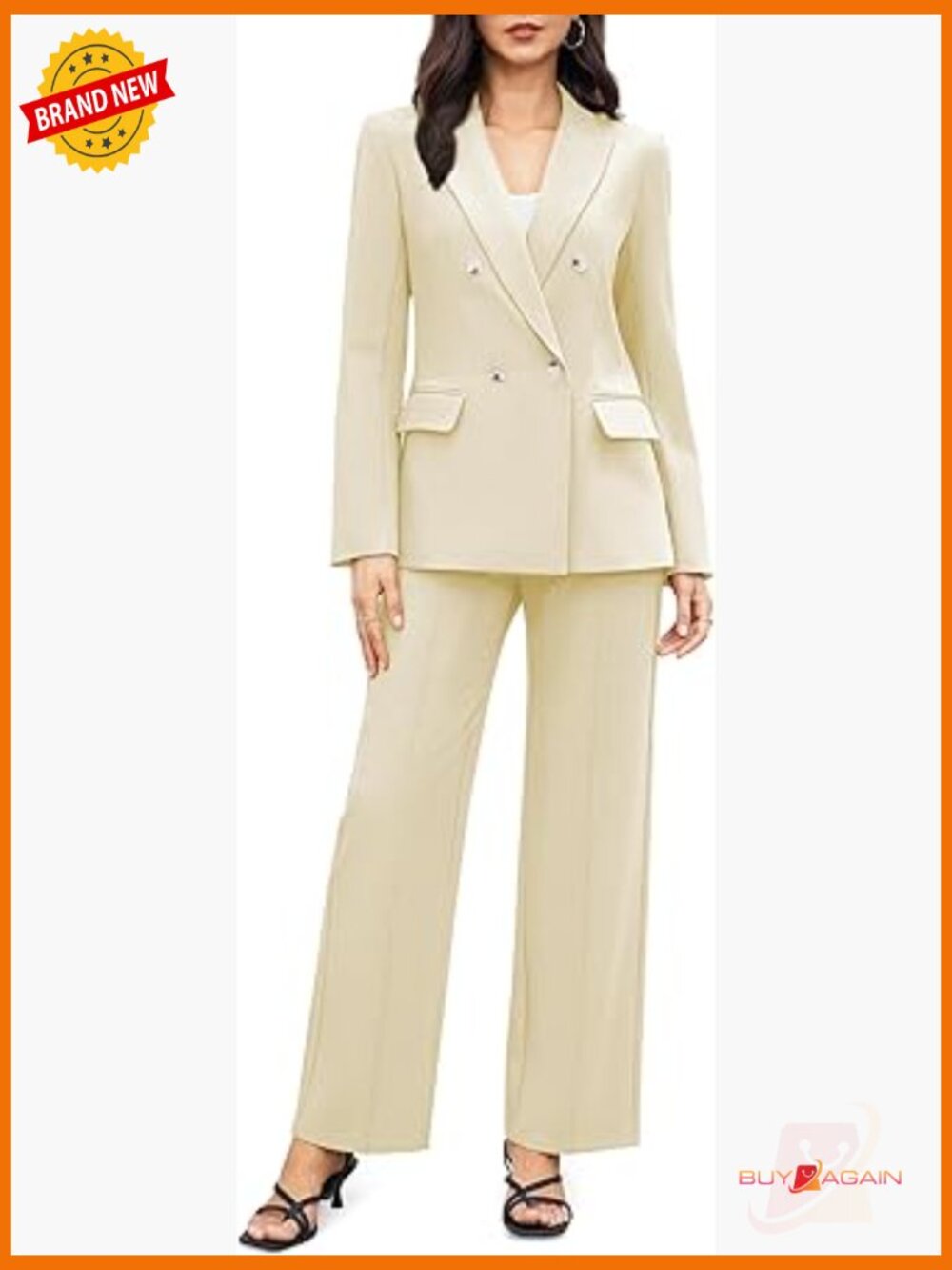 2pc Business Casual Pantsuit Blazer Wide Leg Work Suit Set